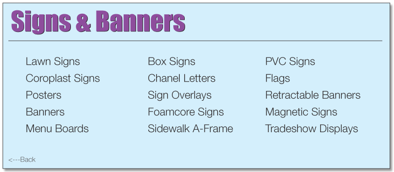 signs and banners